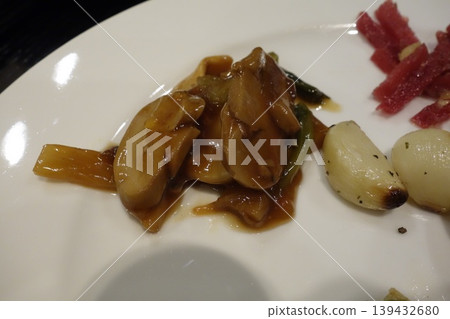 Gourmet Plate with Mushrooms and Watermelon Radish Gourmet Plate with Mushrooms and Watermelon Radish 139432680