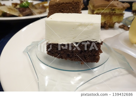 Chocolate Cake Slice with Creamy Frosting Chocolate Cake Slice with Creamy Frosting 139432686