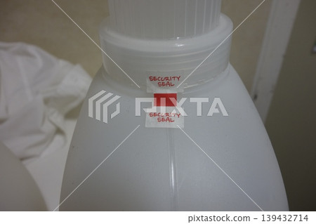 Security Seal on White Container 139432714