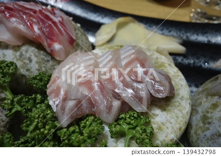 Fresh Sashimi Platter with Garnishes Fresh Sashimi Platter with Garnishes 139432798