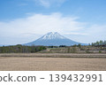 Snow-capped Mt. Yotei (Spring, from Niseko Town: Wide-angle shot) 139432991