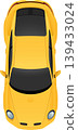 Yellow sports car aerial view stock illustration 139433024