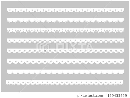 Cute star lace line material - star lace vector illustration set 139433239