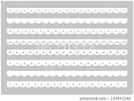 Cute star lace line material - star lace vector illustration set 139433240