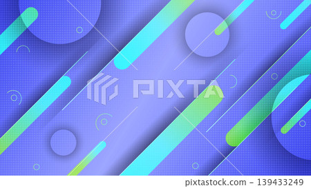 Abstract geometric vector background with diagonal green stripes and purple circles Abstract geometric vector background with diagonal green stripes and purple circles 139433249
