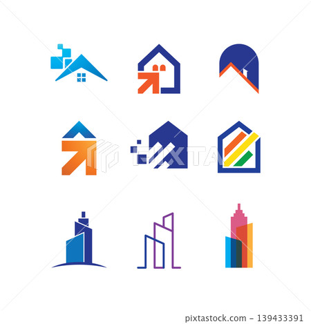 Property and construction logo Property and construction logo 139433391