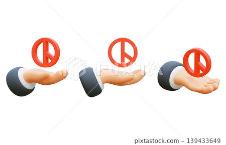 3D Cartoon Hand Holding Red Voting Stamp Icon, Election Day Choice and Democracy Concept Render 139433649
