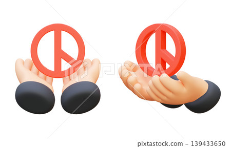 3D Cartoon Hand Holding Red Voting Stamp Icon, Election Day Choice and Democracy Concept Render 139433650