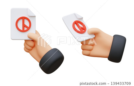 3D Cartoon Hand Holding Ballot Paper with Red Voting Stamp Icon, Election and Democracy Concept 3D Cartoon Hand Holding Ballot Paper with Red Voting Stamp Icon, Election and Democracy Concept 139433709
