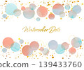 Gold accent pastel watercolor dot background 139433760