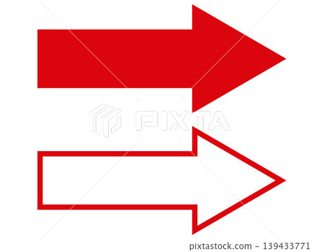 A set of simple red arrows pointing to the right. A set of simple red arrows pointing to the right. 139433771