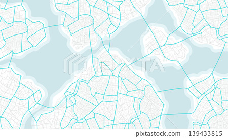 Abstract navigation plan of urban area. Generic city map with signs of streets, roads, house. Simple scheme of city with poi. Colored flat, editable vector illustration Abstract navigation plan of urban area. Generic city map with signs of streets, roads, house. Simple scheme of city with poi. Colored flat, editable vector illustration 139433815