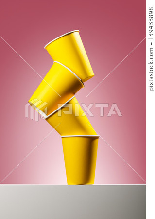 Yellow paper coffee cups for free promo Yellow paper coffee cups for free promo 139433898