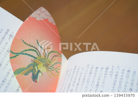Paper scattered flower petals used as bookmarks 5 Paper scattered flower petals used as bookmarks 5 139433970