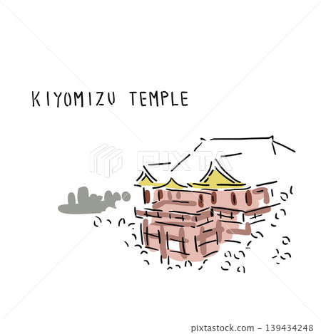 Illustration of Kiyomizu-dera Temple in the snow 139434248