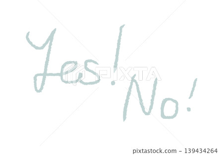 Hand-drawn Yes/No lettering illustrations in sage gray (minimalist style) Hand-drawn Yes/No lettering illustrations in sage gray (minimalist style) 139434264