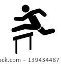 Hurdles and hurdles vector pictograms 139434487