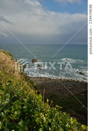 The Pacific Ocean and a rainbow from Inubosaki Lighthouse, Choshi. The Pacific Ocean and a rainbow from Inubosaki Lighthouse, Choshi. 139434696