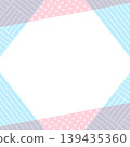 A refreshing pastel-colored geometric frame with a beautiful overlapping background of pink and sky blue, complete with copy space. 139435360