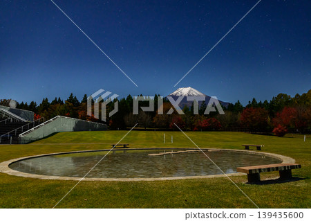 從富士吉田看到的夜色富士山 從富士吉田看到的夜色富士山 139435600