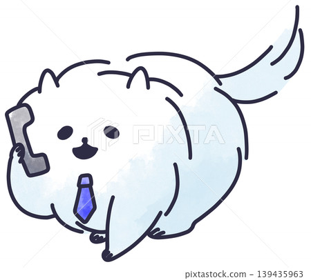 接電話的是一隻成年博美犬。 接電話的是一隻成年博美犬。 139435963