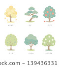 Japanese Tree Illustration Set 139436331