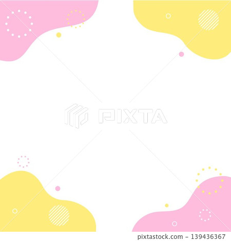 Wavy fluid square background frame in pink and yellow Wavy fluid square background frame in pink and yellow 139436367