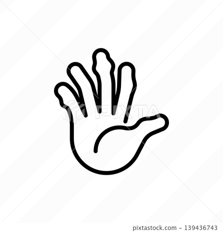 Arthritis in fingers thin line icon. Inflammation in joints. Osteoarthritis. Arthritis in fingers thin line icon. Inflammation in joints. Osteoarthritis. 139436743