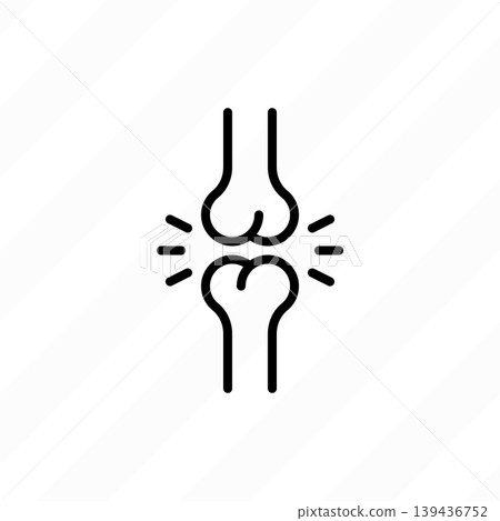 Joint damage, arthritis, inflammation. Thin line icon. Joint damage, arthritis, inflammation. Thin line icon. 139436752