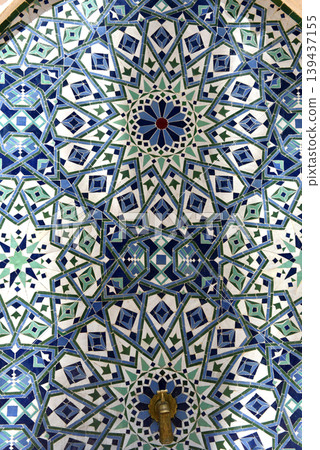 Moroccan Islamic mosaic tiles in Fes, Morocco Moroccan Islamic mosaic tiles in Fes, Morocco 139437155