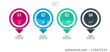 Template with step business infographic or option design. Template with step business infographic or option design. 139437224