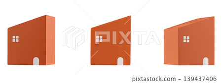 Triple View of Orange Toy Houses for Mortgage and Home Loan Concepts Triple View of Orange Toy Houses for Mortgage and Home Loan Concepts 139437406