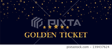 golden ticket text on dark background with confetti vector illustration golden ticket text on dark background with confetti vector illustration 139437624