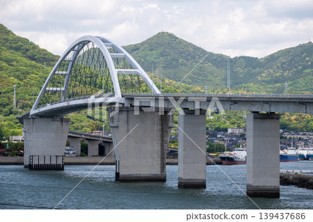 A very beautiful landscape of the industrial complex in Shunan City, Yamaguchi Prefecture, Japan. 139437686