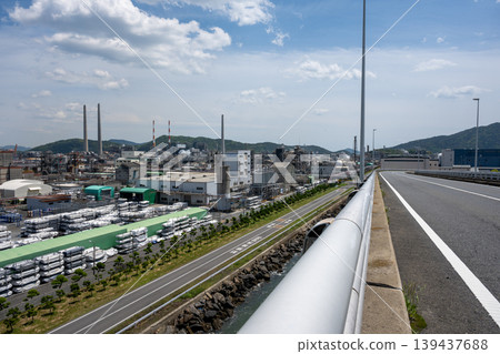 A very beautiful landscape of the industrial complex in Shunan City, Yamaguchi Prefecture, Japan. A very beautiful landscape of the industrial complex in Shunan City, Yamaguchi Prefecture, Japan. 139437688