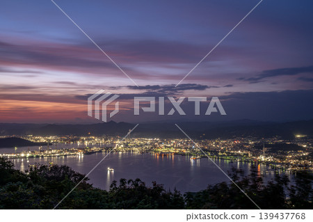 A very beautiful factory night view in Shunan City, Yamaguchi Prefecture, Japan 139437768