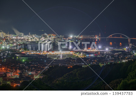 A very beautiful factory night view in Shunan City, Yamaguchi Prefecture, Japan 139437783