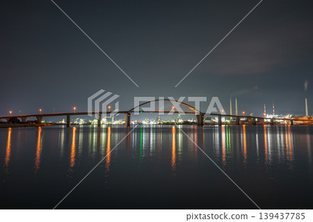 日本山口縣周南市工廠的夜景非常美麗。 139437785