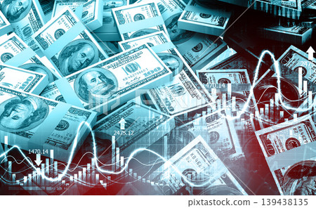 Dollar with Stock Market Graph Dollar with Stock Market Graph 139438135