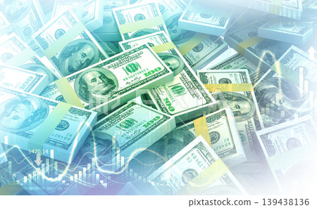 Dollar with Stock Market Graph 139438136