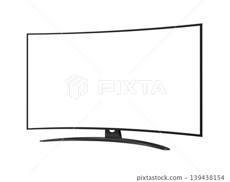 Realistic curved TV television screen isolated on white background Realistic curved TV television screen isolated on white background 139438154