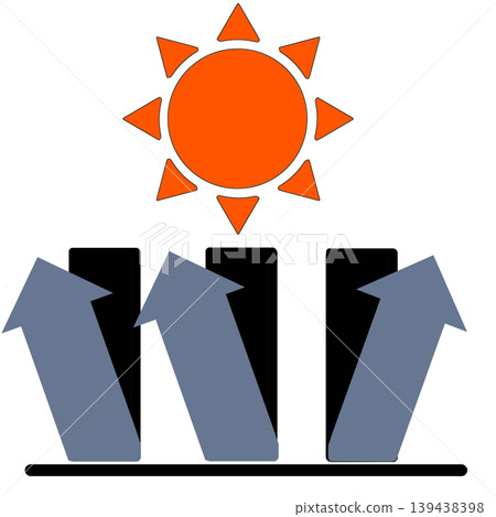 The icon with the sun and an upward arrow represents UV protection. The icon with the sun and an upward arrow represents UV protection. 139438398