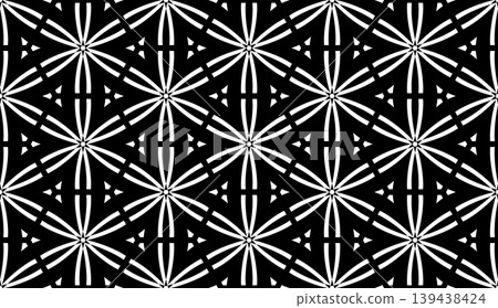 Seamless Geometric Hexagons and Triangles Pattern. 139438424