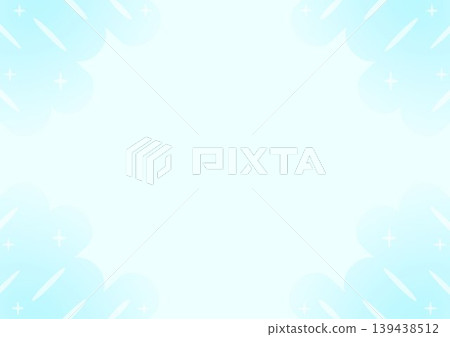 淺藍色背景上閃爍的雲朵線條。 139438512