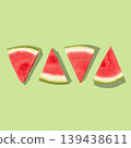 colorful watermelon slices on white background colorful watermelon slices on white background 139438611