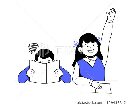 Kids Studying at School - Colorful Flat Design Illustration Kids Studying at School - Colorful Flat Design Illustration 139438842