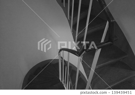 Monochrome Spiral Staircase Design for Architecture and Interior Concept Monochrome Spiral Staircase Design for Architecture and Interior Concept 139439451