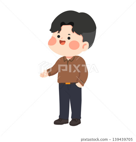 Illustration of a Smiling Person in Casual Wear Illustration of a Smiling Person in Casual Wear 139439705