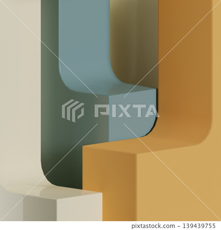 3D render podium display presentation. with soft light and shadow, for product placement or design	 139439755
