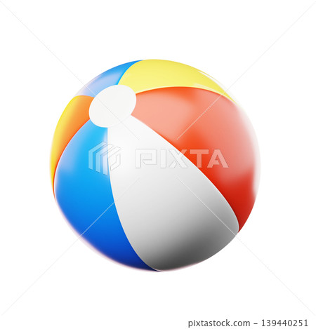 3D Icon Summer. beach ball Isolated on transparent background. 3D illustration. High resolution 3D Icon Summer. beach ball Isolated on transparent background. 3D illustration. High resolution 139440251